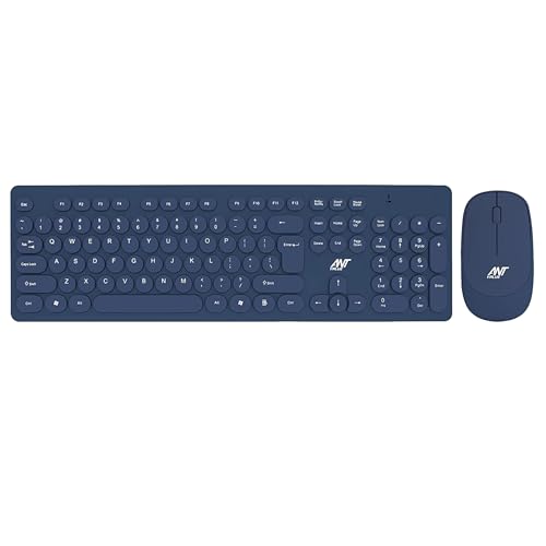 Ant Value FKBRI05 Wireless Keyboard Mouse Combo - 2.4Ghz Aesthetic Quiet Keyboard and Mouse Wireless - 104 Keys Full Size Ultra-Thin Keyboard for Lapt