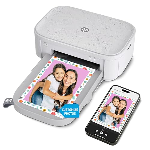 HP Sprocket Studio Plus 4x6" Wireless Instant Photo Printer, 10 Sheets + Cartridge, Wi-Fi, Premium Dye Sublimation, Compact Home Use, Prints Vibrant Color Pictures, Editing App for Fun Creative Photos