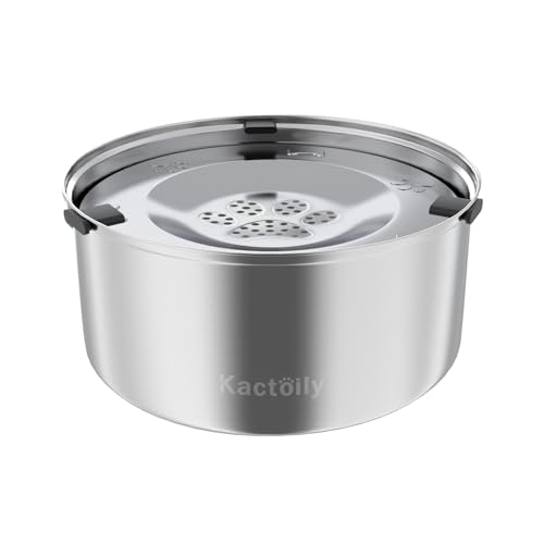 Kactoily 3L/101oz Large Capacity Dog Water Bowl Stainless Steel No Spill Dog Bowls Slow Drinking Dog Water Feeder Dispenser