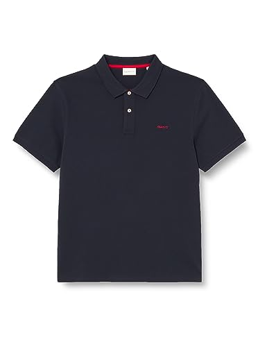 🔥 STARKER PREIS (-60%) Gant Herren Reg Contrast Pique Rugger Polohemd, Evening Blue, XL EU
