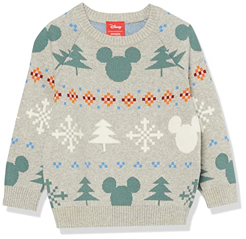 Amazon Essentials Disney | Marvel | Star Wars Boys' Crewneck Sweaters, Mickey Fair Isle - Boys, Medium