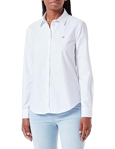 (-32%) Gant Damen Slim Stretch Oxford Shirt Klassisches Hemd, Weiß, 46 EU