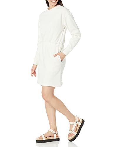 Amazon Essentials Women's Waisted Sweatshirt Dress (Available in Plus Size), Eggshell White, Medium
