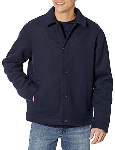 Amazon Essentials Men's Wool Bomber Jacket (Available in Big & Tall), Navy, Small