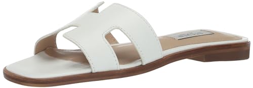 Steve Madden Women's Hadyn Sandal, White Leather, 8