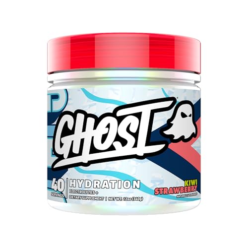 GHOST Hydration, Kiwi Strawberry, 40 Serv, Electrolyte Powder - Drink Mix Supplement with Magnesium, Potassium, Calcium, Vitamin C & Taurine for Energy & Endurance - Vegan, Free of Soy, Sugar & Gluten