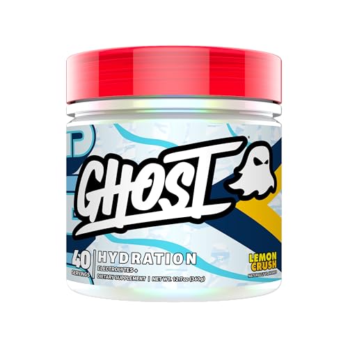 GHOST Hydration, Lemon Crush, 40 Serv, Electrolyte Powder - Drink Mix Supplement with Magnesium, Potassium, Calcium, Vitamin C & Taurine for Energy & Endurance - Vegan, Free of Soy, Sugar & Gluten