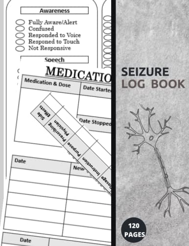 Seizure Log Book: Epilepsy Log Book, Seizure Information and Details Record Book For Children and Adults, Epilepsy Diary with Seizure Chart, ... seizure journal book, 120 Pages, 8.5x11 in: BOOK, BOOK: Amazon.com