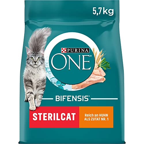 4,40€ Coupon! PURINA ONE BIFENSIS STERILCAT Katzenfutter trocken für sterilisierte Katzen, reich an Huhn, 1er Pack (1 x 5, 7kg)