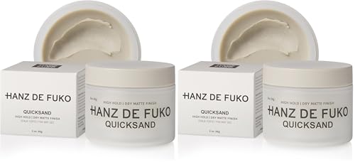 Hanz de Fuko Quicksand: Premium Men’s Hair Styling Wax and Dry Shampoo Combo with Ultra-Matte Finish (2oz) (Pack of 2)