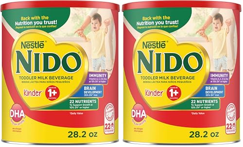 NESTLE NIDO Kinder 1+ Powdered Milk Beverage 1.76 lb. Canister (Pack of 2)