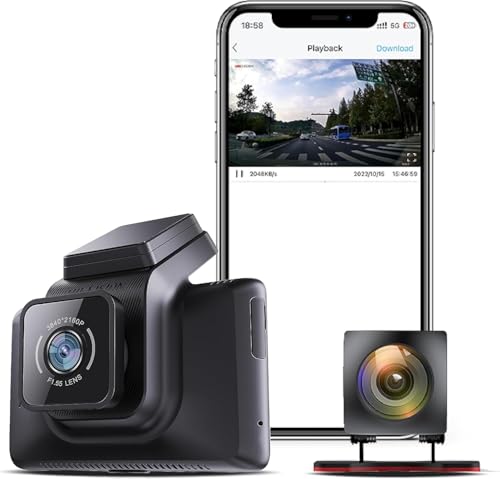 Hikvision Car Dash Camera K5|2K Dual Channel|3 Inch Touch Screen|2K Front HD |1080P Rear HD|140° Coverage|G Sensor|Voice Recognition|Emergency Recordi