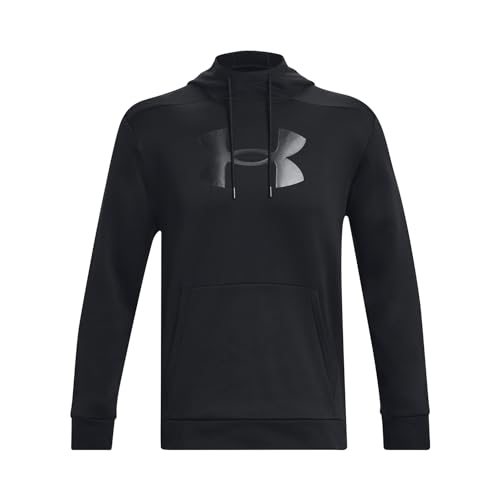Under Armour mens Armour Fleece Big Logo Hoodie, (001) Black / / Black, Large