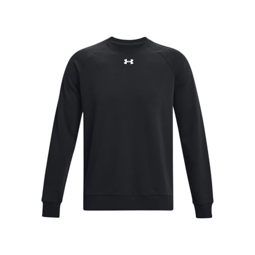 Under Armour Men's Rival Fleece Crew, (001) Black / / White, Large