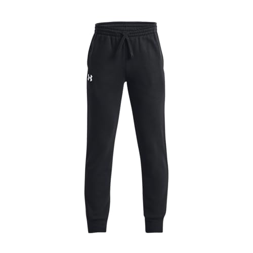 Under Armour Boys Rival Fleece Joggers, (001) Black / / White, Medium