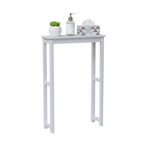 Dorset 27 in. D x 9 in. D White Wood Toilet Base Cabinet with 23 in. W x 34 in. H x 7 7/8 in. D Storage Compartment, Clean Lines & Non-Abrasive Cleaning for Organizational & Decorative Appeal