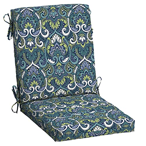 ARDEN Outdoor Dining Chair Cushion, 20 in x 20 in, Weather-Proof, Rain-Proof, Fade Resistant Patio Cushion for Patio, Dining, or Rocking Chairs 20 x 20, Sapphire Aurora Blue Damask