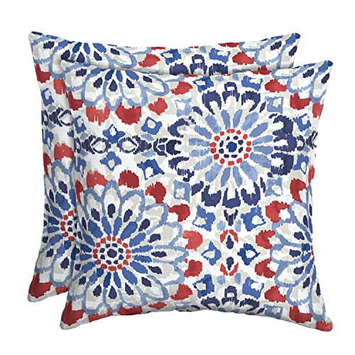 Arden Outdoor Toss Pillow, 2 Pack, 16 x 16, Rain-Proof, Fade Resistant Clark Blue