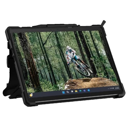 URBAN ARMOR GEAR UAG Designed for Microsoft Surface Pro 11/10/9 Case with Built-in Kickstand Hand & Shoulder Strap Pen Holder Compatible with Type Cover Keyboard Rugged Protective Cover, Plasma Ice
