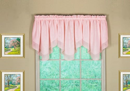 Today's Curtain Emelia Original Voile Ascot 25", Rose, 40" W x 25" L