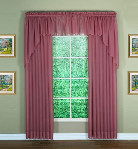 Today's Curtain Emelia Original Voile Panel 84", Mauve, 60" W x 84" L