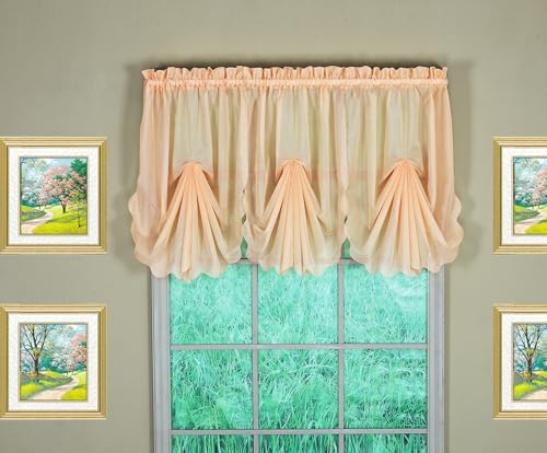 Today's Curtain Emelia Original Voile Fan Insert, Peach, 30" W x 40" L