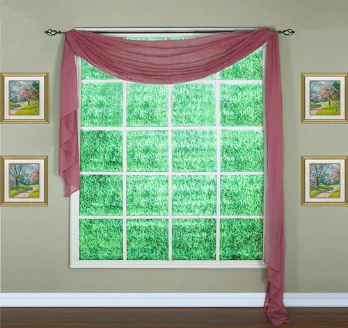 Today's Curtain Emelia Original Voile Scarf 216", Mauve, 45" W x 216" L