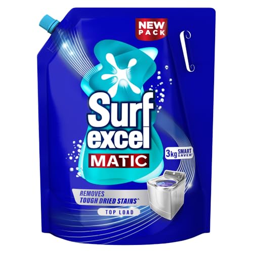 Surf Excel Matic Top Load Liquid Detergent 3kg Refill ||Specially Designed To Remove Tough Dried Stains, 1st time In Washing Machine Surf Excel Matic 