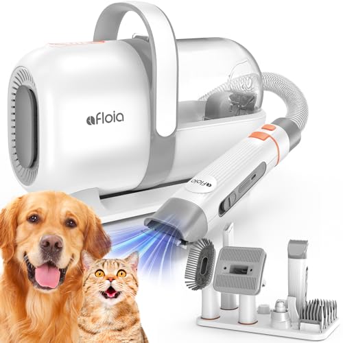 Afloia 6-in-1 Dog Grooming Kit, Pet Grooming Vacuum for Shedding, Dog Hair Vacuum with Clipper Nail Trimmer Grinder, Pet