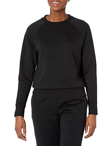 Amazon Essentials Women's Relaxed-Fit Crewneck Pullover Long-Sleeve Sweatshirt (Available in Plus Size), Black, Small