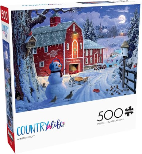 Buffalo Games - David Stevenson - Winter Frolic - 500 Piece Jigsaw Puzzle for Adults -Challenging Puzzle Perfect for Game Nights - Finished Size is 21.25 x 15.00