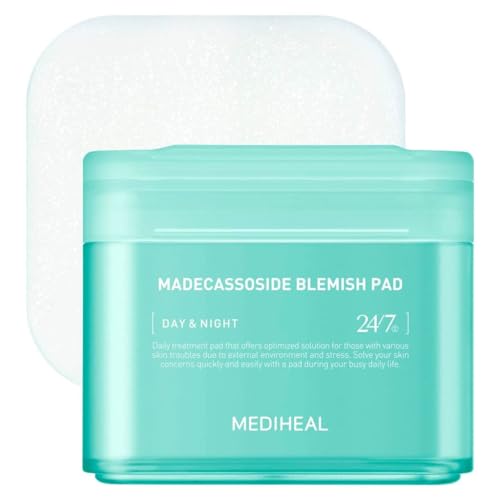MEDIHEAL Madecassoside Toner Pads - with Centella Asiatica to Treat Blemishes and Improve Uneven Skin Tone - Vegan Gauze Fabric, 100 Pads
