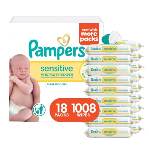 Pampers Sensitive Baby Wipes 1 Flip-Top 56 Wipes