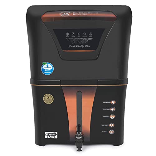 AQUA D PURE 4 in 1 Copper RO Water Purifier with 10 Stage Purification Filtration, UV, UF, TDS Adjuster and 12 Liter Large Storage Tank, Suitable for 