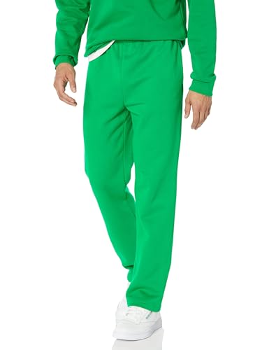 Amazon Essentials Men's Fleece Open Bottom Sweatpant (Available in Big & Tall), Green, X-Large