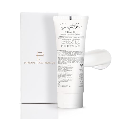 Personal Touch Sunscreen SPF 50 PA++++ | Sunstalker Korea 3 in 1 Formula | with Niacinamide | Sun & Tan Protection | Oil-Free, No White Cast, Acne Saf
