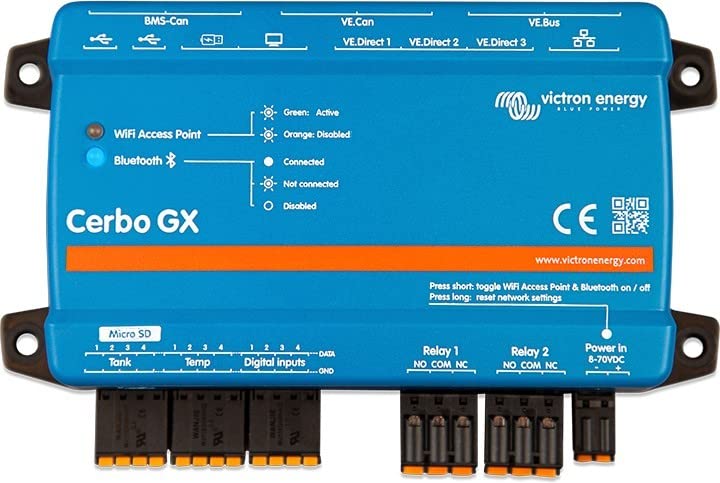 Victron Energy Cerbo-S GX for System Monitoring and Control - Simplified Connectivity with Ethernet Support - Compatible with Victron Remote Monitoring (VRM)