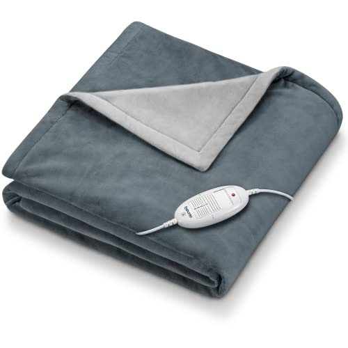 (-47%) Beurer HD 75 Dark Grey Heizdecke, kuschelig weiche Wärmezudecke, 6 Temperaturstufen, maschinenwaschbar, mit Abschaltautomatik und besonders sicher, Dunkelgrau, 180 x 130 cm
