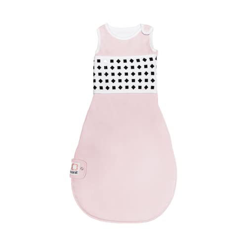 Nanit Breathing Wear Sleeping Bag - 100% Cotton Baby Sleep Sack - Works Pro Baby Monitor to Track Breathing Motion Sensor-Free, Real-Time Alerts, Size Large, 12-18 Months, Blush Pink