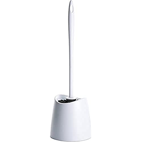 TATAY Toilet Brush | Durable Materials | Modern Design | Fixed and Long-Lasting Brush for Hygienic Cleaning | Multiple Bathroom Brush Colors | Made in Spain | 12 x 12 x 38 cm – White
