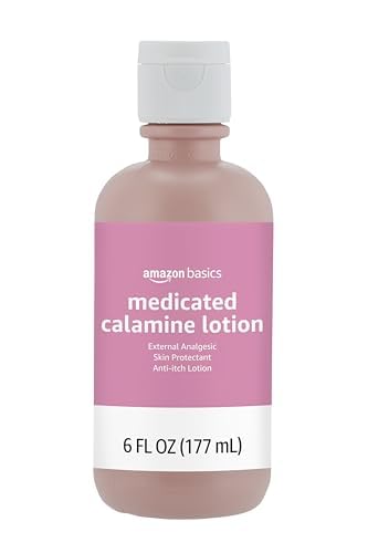 Amazon Basics Medicated Calamine Anti-Itch Lotion, Analgesic Skin Protectant, 6 Fluid Ounce, 1-Pack (Previously Solimo) (New Formula)