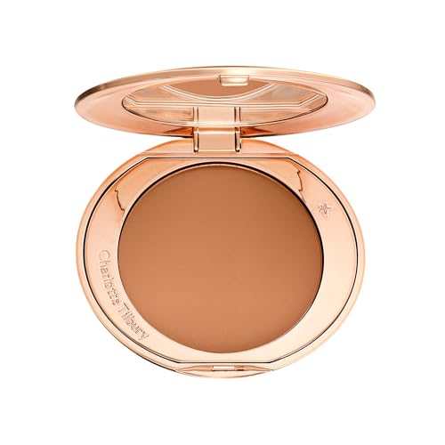 Charlotte Tilbury Airbrush Flawless Finish Setting Powder - Pore-Blurring Pressed Powder for Face Makeup to Minimize Shine with a Soft-Focus Finish - 4 Deep