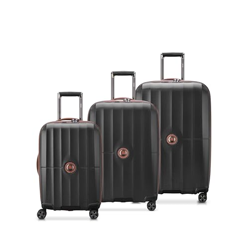 DELSEY PARIS Carrousel Hardside Expandable Luggage with Spinner Wheels, Black, 3 Piece Set (21/24/28)