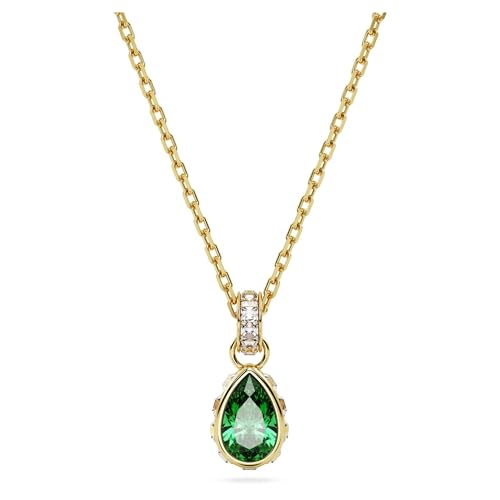 (-33%) Swarovski Chroma Halskette, Grüne und Vergoldete Damenhalskette mit Strahlendem Anhänger