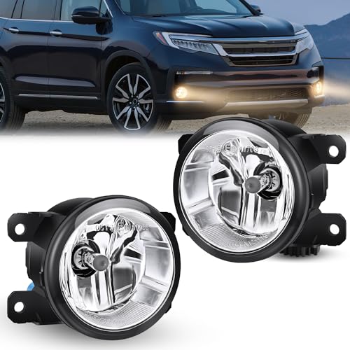 Nilight Fog Lights Assembly Compatible with 2013 2014 2015 2016 2017 2018 2019 2020 Honda City CRV CRZ Civic Crosstour Ram Promaster Jeep Cherokee Compass Acura TSX ILX RDX Chrysler