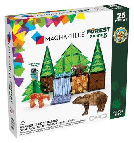 MAGNA-TILES Forest Animals 25-Piece Magnetic Construction Set, The ORIGINAL Magnetic Building Brand