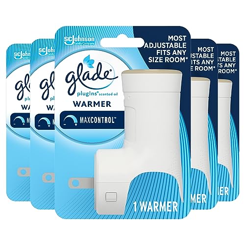 Glade PlugIns Air Freshener Warmer, Scented and Essential Oils for Home and Bathroom, Up to 50 Days on Low Setting, 5 Count