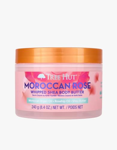 Tree Hut Moroccan Rose Whipped Shea Body Butter, 8.4oz, Lightweight, Long-lasting, Hydrating Moisturizer with Natural Shea Butter for Nourishing Essential Body Care