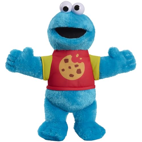Sesame Street Sing-Along Cookie Monster 13-inch Plushie Stuffed Animal, Recycled Filling, Blue, Kids Toys for Ages 18 Month by Just Play