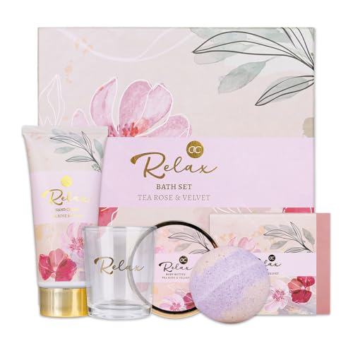 🔥 STARKER PREIS (-42%) Accentra Wellness Geschenkset RELAX mit Tea Rose & Velvet Duft, 5-teilig